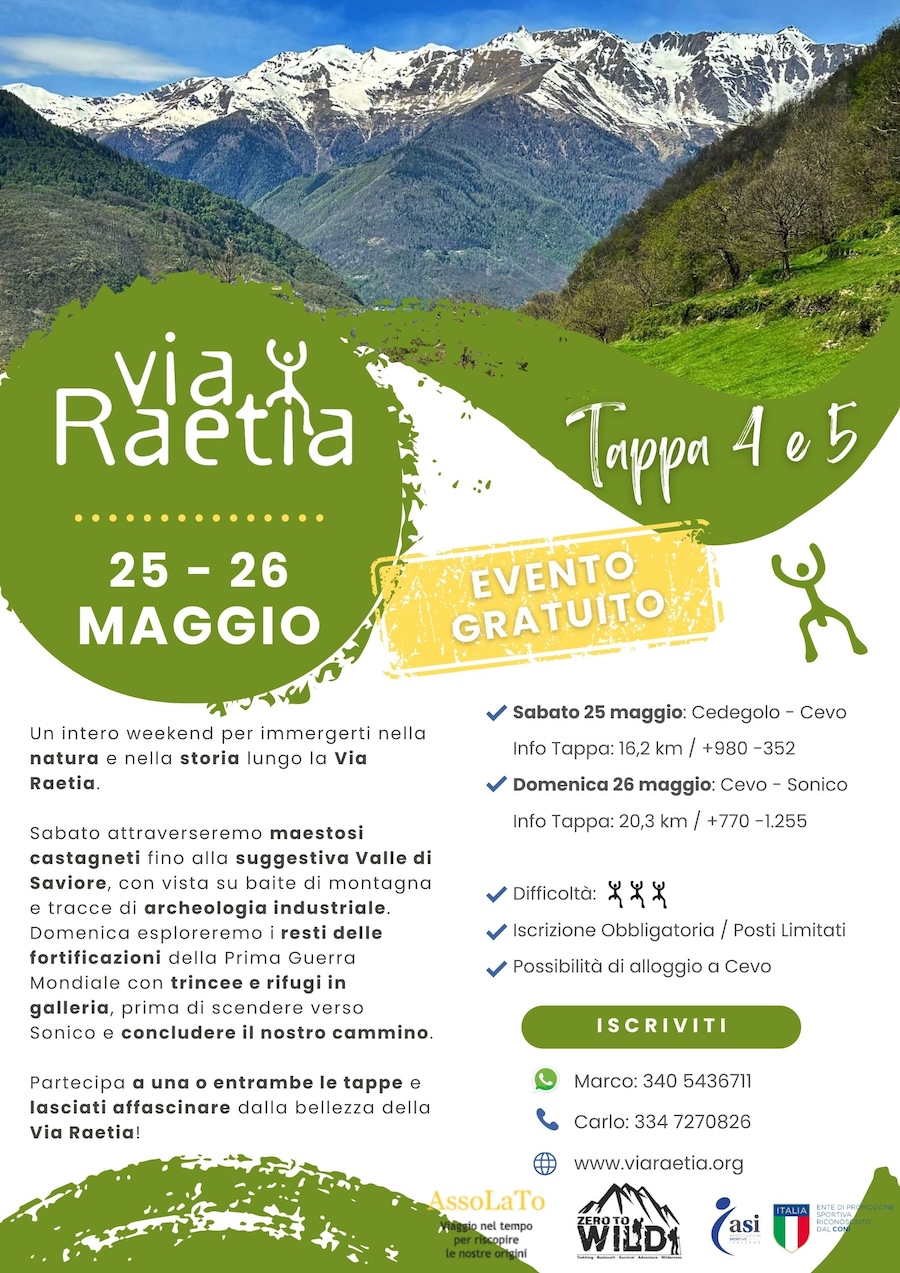 Scopri con noi la Via Raetia in Valle Camonica